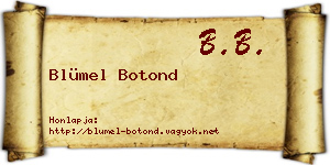Blümel Botond névjegykártya